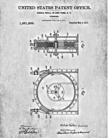 Patent for Tesla's Bladeless Turbine